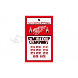 NHL Detroit Red Wings 3'x5'polyester flags champion years