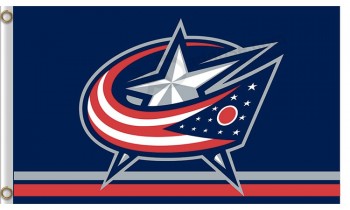 Nhl columbus blue jacket 3'x5'polyester flag with two lines
