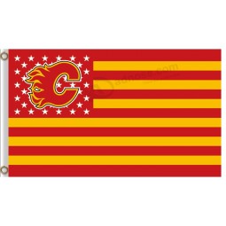 Wholesale custom high-end NHL Calgary Flames 3'x5' polyester flags stars and stripes