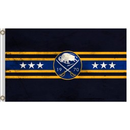 Custom cheap NHL Buffalo Sabres 3'x5' polyester flags stripes at middle