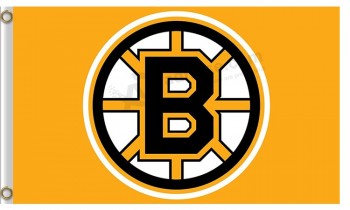 Personalizado alto-End nhl boston bruins 3'x5 'banderas de poliéster banderas amarillas
