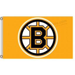 Haut personnalisé-Fin nhl boston bruins drapeaux en polyester 3'x5 'drapeaux jaunes