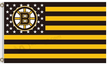 Haut personnalisé-Fin nhl boston bruins drapeaux en polyester 3'x5 'étoiles et rayures
