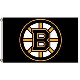 Custom high-end NHL Boston Bruins 3'x5' polyester flags logo black background