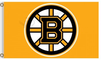Personalizado alto-End nhl boston bruins logo de banderas de poliéster de 3'x5 'b