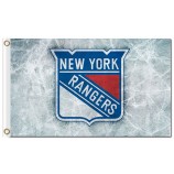 NHL New York Rangers 3'x5' polyester flags ice background with your logo