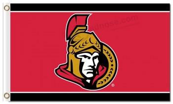 NHL Ottawa Senators 3'x5' polyester flags lines up and down