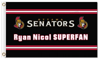 Nhl ottawa sénateurs drapeaux en polyester 3'x5 'ryan nicol superfan