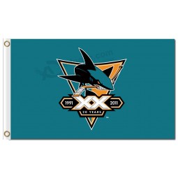 NHL San Jose Sharks 3'x5' polyester flags 20years
