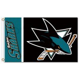 NHL San Jose Sharks 3'x5' polyester flags name at one side with your logo