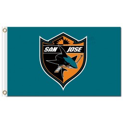 NHL San Jose Sharks 3'x5' polyester flags shield with your logo