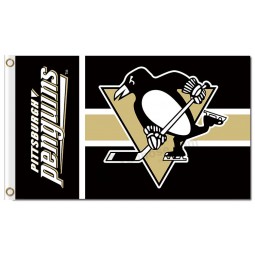 NHL Pittsburgh Penguins 3'x5' polyester flags team name at side with your logo