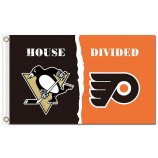 NHL Pittsburgh Penguins 3'x5' polyester flags house divided with flyers and your logo