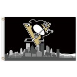 NHL Pittsburgh Penguins 3'x5' polyester flags city skyline with your logo