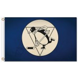 NHL Pittsburgh Penguins 3'x5' polyester flags logo in a round with your logo