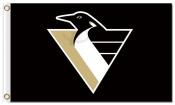 Nhl pittsburgh pinguins 3'x5 'poliéster bandeiras triângulo