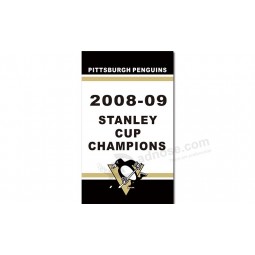 NHL Pittsburgh Penguins 3'x5' polyester flags 2008-9 champions