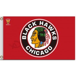NHL Chicago blackhawks 3'x5' polyester flag with vintage hockey symbol