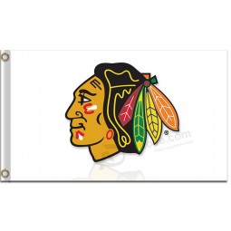 NHL Chicago blackhawks 3'x5' polyester flag logo white background for custom size 
