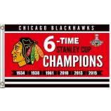 NHL Chicago blackhawks 3'x5' polyester flag 6-time stanley cup champion with your logo