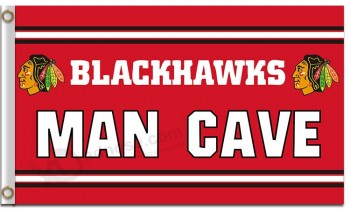 Nhl chicago blackhawks 3'x5 'полиэстерный флаг человек пещера для нестандартного размера 