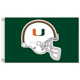 NCAA Miami Hurricanes 3'x5' polyester flags white helmet