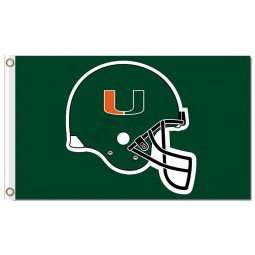 NCAA Miami Hurricanes 3'x5' polyester flags GREEN HELMET