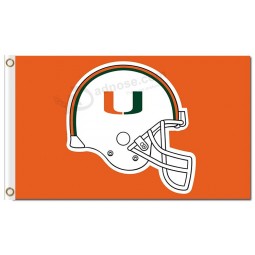 NCAA Miami Hurricanes 3'x5' polyester flags WHITE helmet