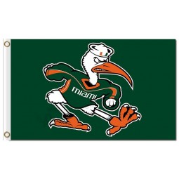 NCAA Miami Hurricanes 3'x5' polyester flags WITH AN EXCITE COCK