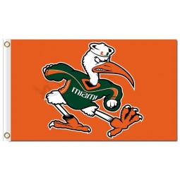 NCAA Miami Hurricanes 3'x5' polyester flags WITH AN EXCITE COCK