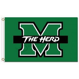 NCAA Marshall Thundering Herd 3'x5' polyester flags green for custom size 