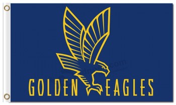 Atacado barato marquette ncaa águias douradas 3'x5 'bandeiras de poliéster azul e amarelo
