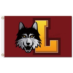 Wholesale high-end NCAA Loyola Ramblers 3'x5' polyester flags yellow character