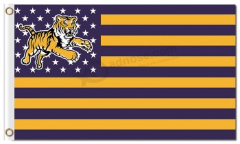 Ncaa louisiana staat tijgers 3'x5 'polyester vlaggen ster met strips