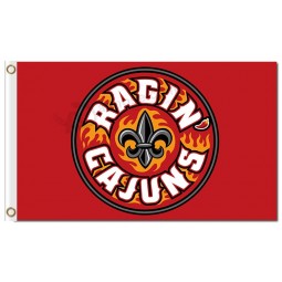 Wholesale high-end NCAA Louisiana Lafayette Ragin' Cajuns 3'x5' polyester flags red background