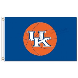 Wholesale high-end NCAA Kentucky Wildcats 3'x5' polyester flags with orange ball