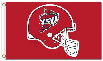 Ncaa iowa state cyclones 3'x5 'polyester drapeaux casque rouge