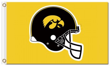 NCAA Iowa Hawkeyes 3'x5' polyester flags black helmet for sale