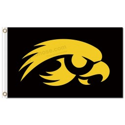 NCAA Iowa Hawkeyes 3'x5' polyester flags black background for sale