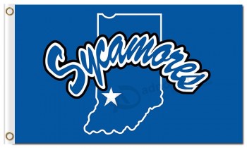 Ncaa indiana state sycamores drapeaux en polyester 3'x5 'à vFinre
