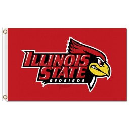 Wholesale Custom high-end NCAA Illinois State Redbirds 3'x5' polyester flags red background with character