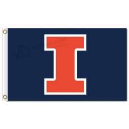 Wholesale Custom high-end NCAA Illinois Fighting Illini 3'x5' polyester flags with character