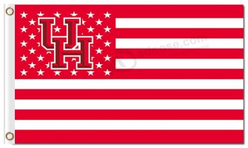 Custom high-end NCAA Houston Cougars 3'x5' polyester flags strip and star