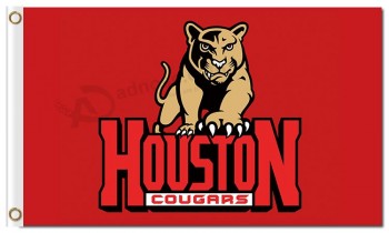 Custom high-end NCAA Houston Cougars 3'x5' polyester flags character with lion