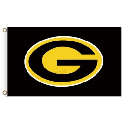 Custom cheap NCAA Grambling State Tigers 3'x5' polyester flags black background and yellow circle
