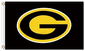 Custom cheap NCAA Grambling State Tigers 3'x5' polyester flags black background and yellow circle
