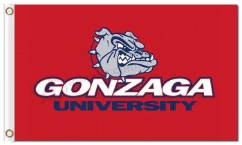 Wholesale custom cheap NCAA Gonzaga Bulldogs 3'x5' polyester flags red background