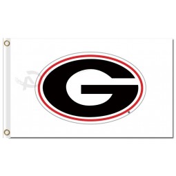 Wholesale custom cheap NCAA Georgia Bulldogs 3'x5' polyester flags black G with white background