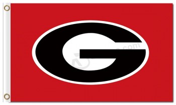 Wholesale custom cheap NCAA Georgia Bulldogs 3'x5' polyester flags balck character G red background