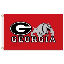 Wholesale custom cheap NCAA Georgia Bulldogs 3'x5' polyester flags character G with dog